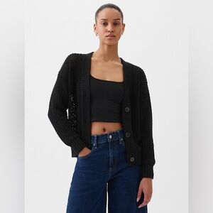 GAP Crochet Cardigan Sweater Textured Sz.L